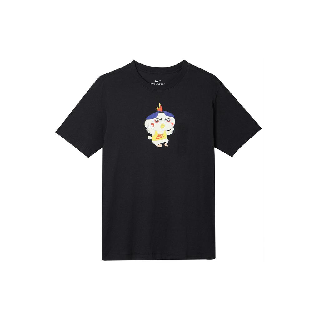 Nike T Shirts Men's Black Crew Neck Moderate Straight Fit DD1323-010