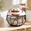 Chef-Topped Wire Basket Black Decorative Storage Breathable