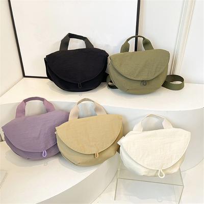 Lightweight Women's Bag, High End Feeling Cross Bags Nyl Tote Bag Solid Color Design Single Shoulder Bag Versatile Cloth Pouch