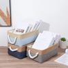 Flax Laundry Hamper Foldable Sundries Sorting Basket Desktop Bucket  for Sorting