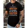 Men's "BROTHER SISTER" T-shirt, Round Neck Tee Casual Clothing, Spring And Summer