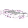 Bed Frame Wax Brown 90 x 200 cm Solid Pine Wood
