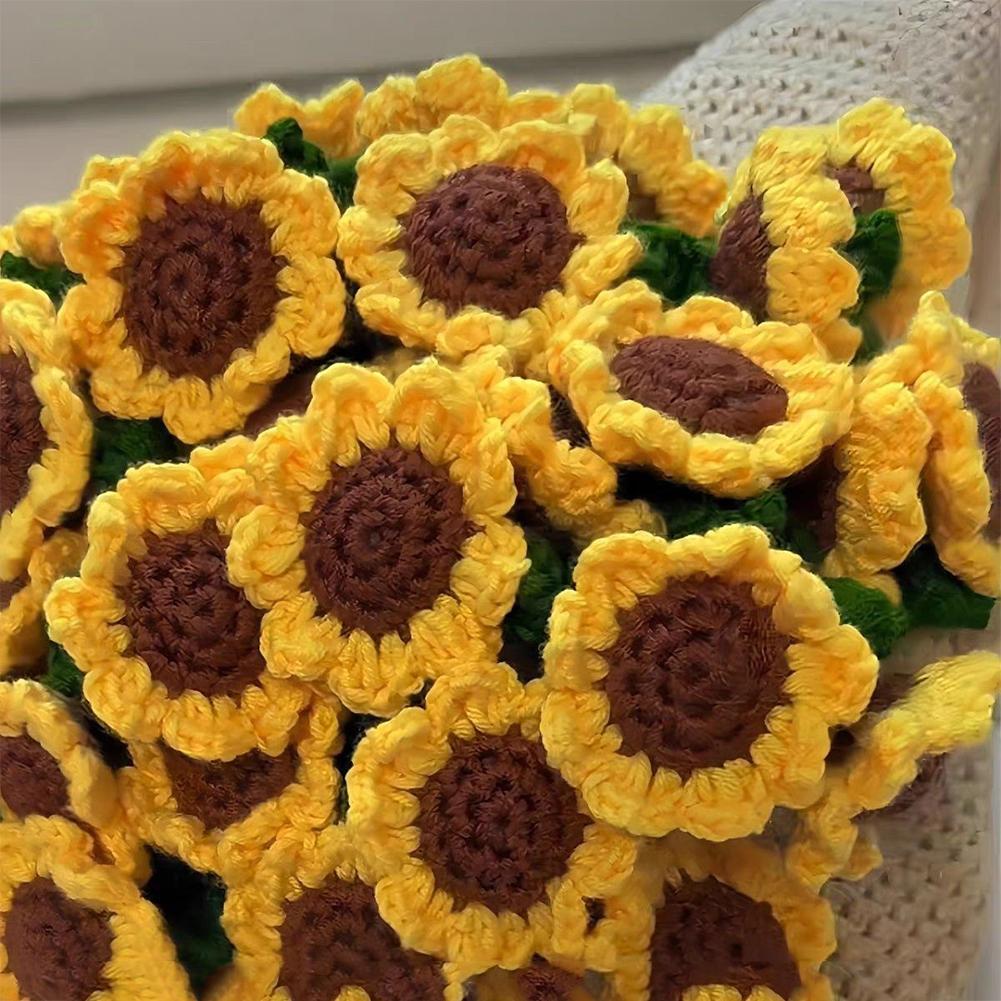 NEW Creative 60cm Flower Bouquet Blanket DIY Product Crocheted Sunflower Blanket Lily of The Valley Bouquet Blankets Gifts