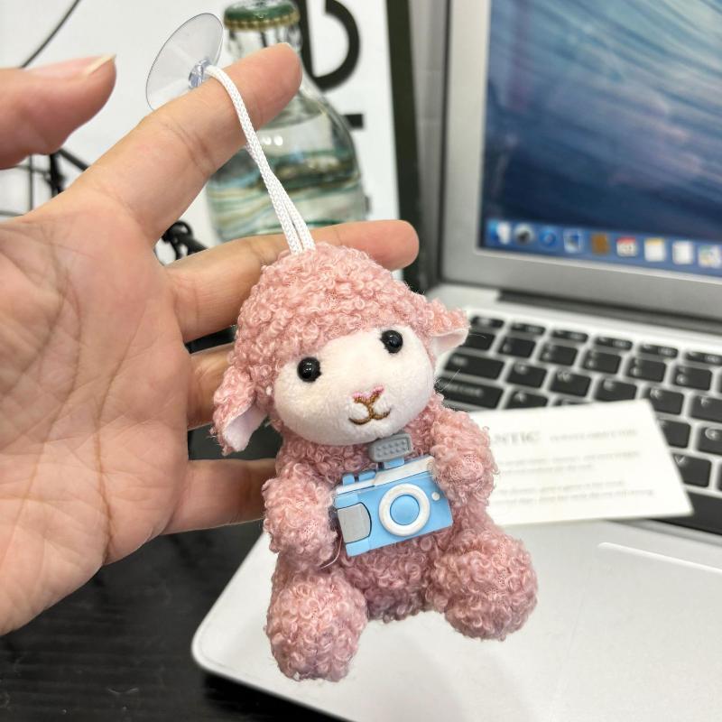 2027 Year of the Sheep Plush Pendant Cute Curly Lamb Doll Keychain for Backpack Car Decor Party Favor