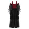 Halloween Gothic Dresses for Girls Butterfly Sleeve Lace Up Dress Cold Shoulder Flowy Medieval Cosplay Dress