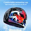 Fabric Figured Printed Swimming Cap Mesh Cloth Breathable Men Women Quick Drying Swim Hat Beach Pool Accessories