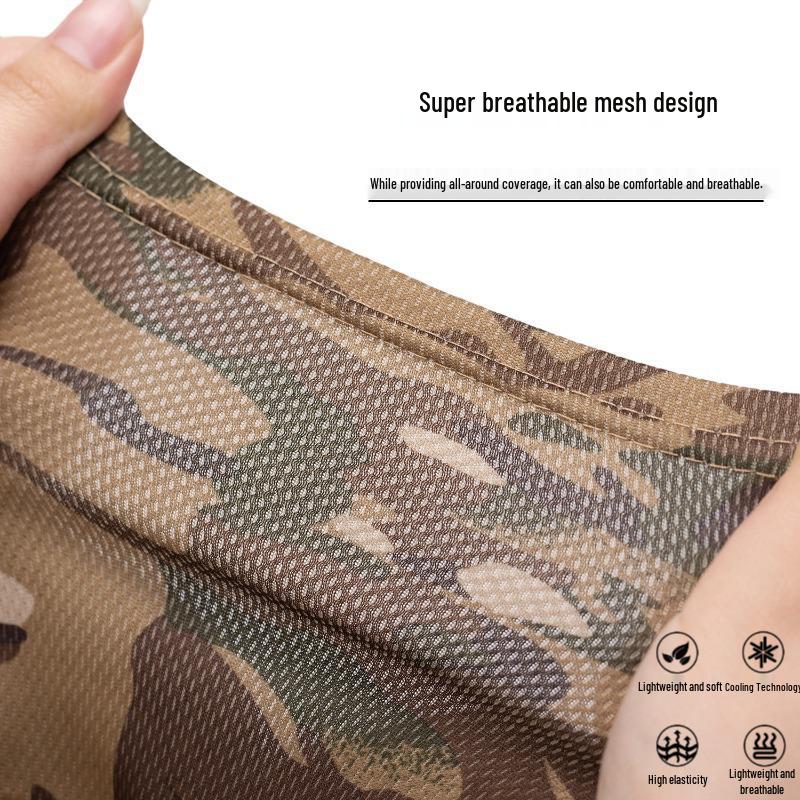 Camouflage Sun Protection Set: Windproof Fisherman Hat & Cycling Balaclava for Outdoor Adventures