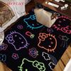 Hello Kitty Neon Stripes carpet Camping Trip Suitable For All Seasons Nap carpet Outdoor Plush carpet Bedroom