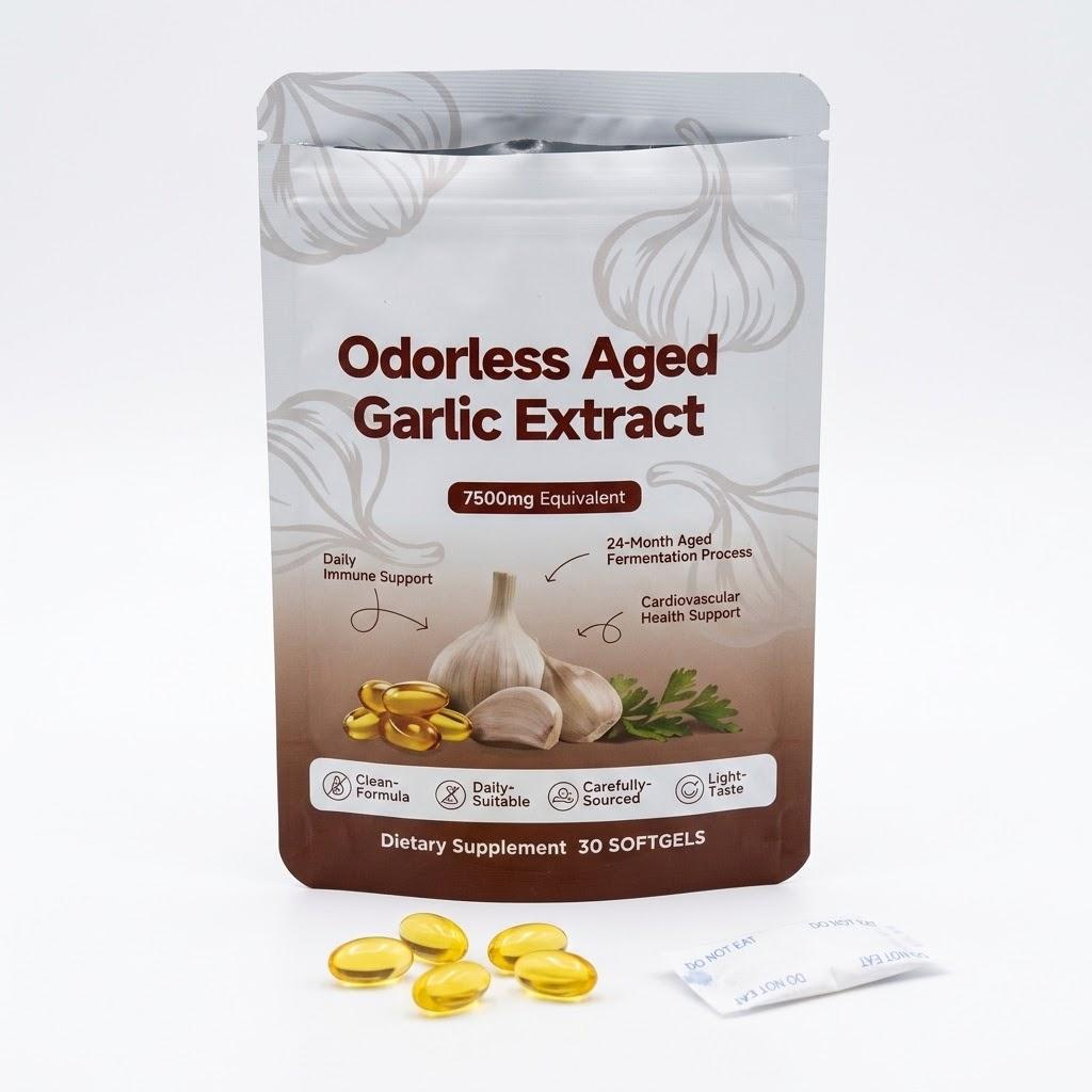 Aged Garlic Extract 7500mg | Odorless Garlic | Heart & Immune Support | Non-GMO, Gluten Free