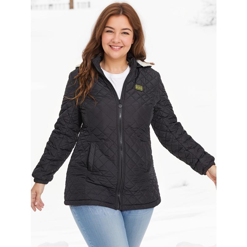 Oversized Women's Autumn and Winter Fleece Hooded Jacket Long Sleeve Coat Outerwear