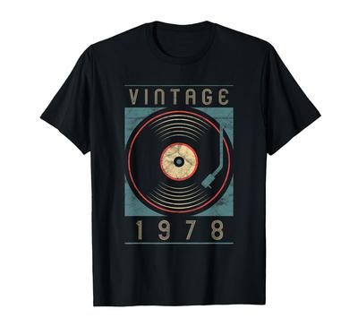 Custom Vintage 1978 Vinyl Turntable Retro DJ Birthday T-shirt