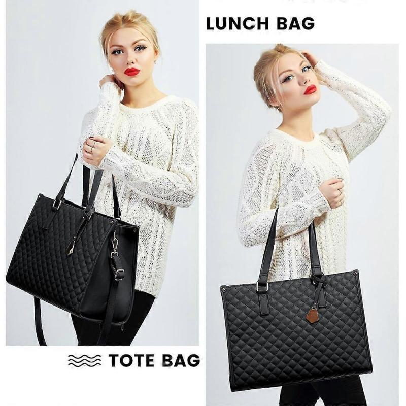 2 in 1 Lunch Bag for Women Shoulder Laptop Bag Large Capacity with Insulated Compartment Outdoor Multifunction