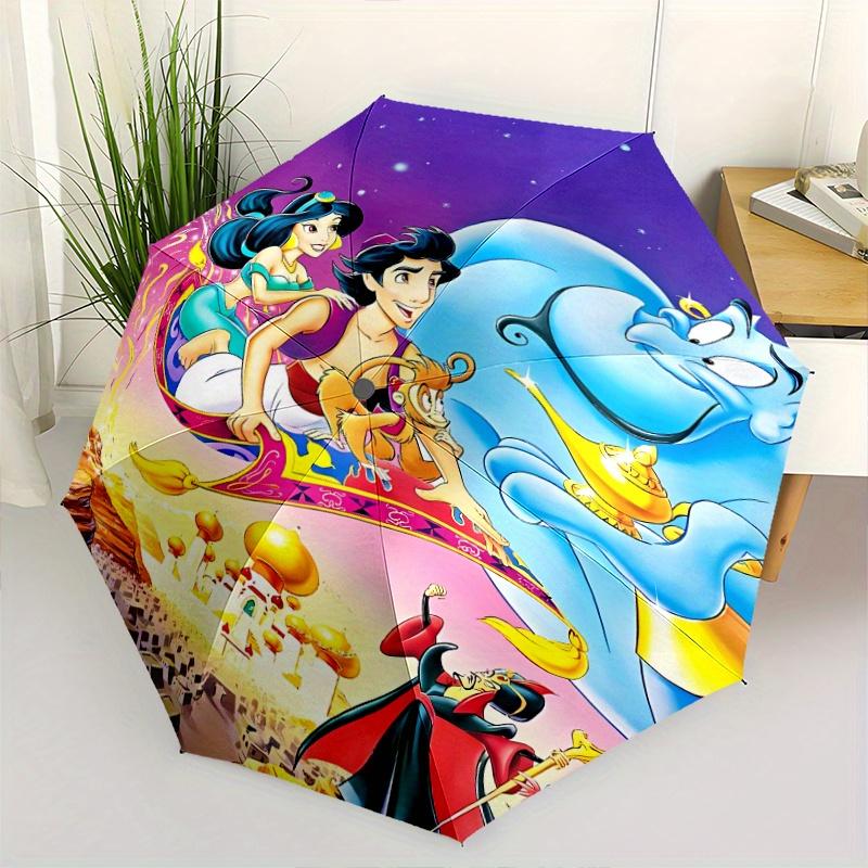 

Aladdin s Genie and Jasmine on a Flying Carpet Automatic Open/CloseCartoon Umbrella-CuteUmbrella with Cute Design, Portable 3-Fold Compact U