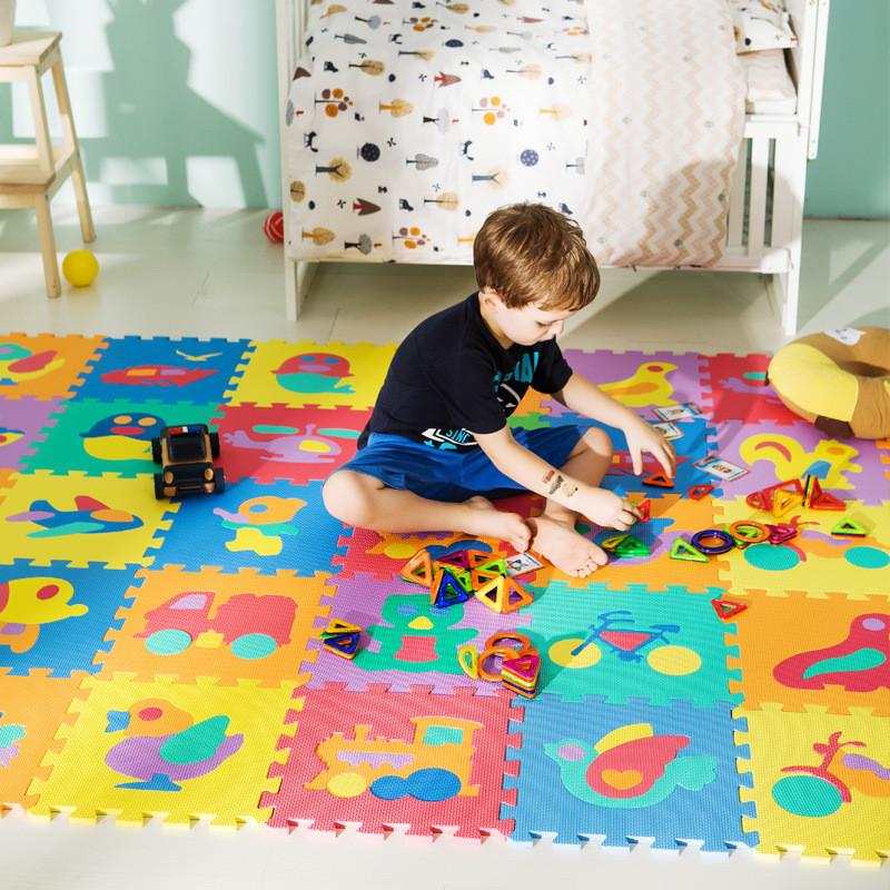 Fruit Animal Digital Solid Color Foam Baby Play Mat Cartoon Puzzle Toddler Piece