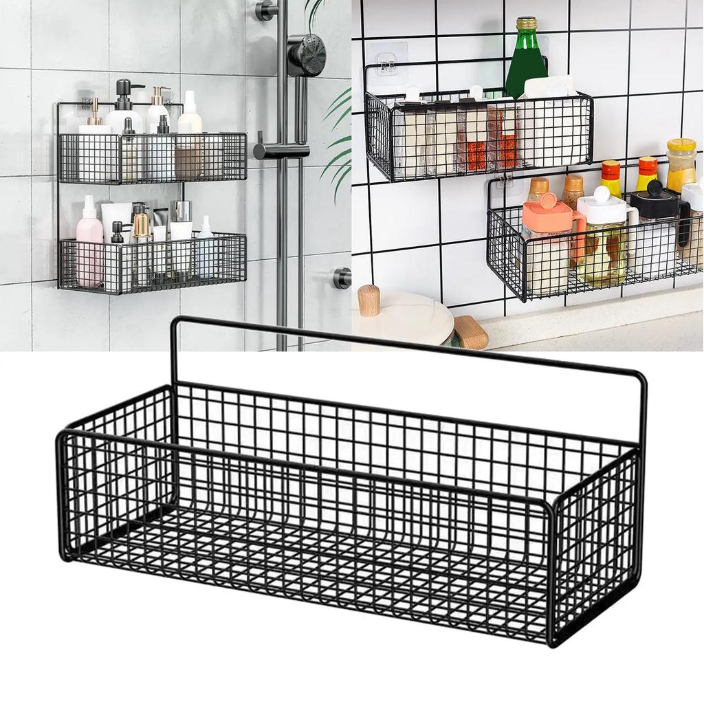 Wall Hanging Baskets Iron Kitchen Storage Organizer Bathroom Wall Organizer for Laundry Garage Dormitory Closet Countertop Gym