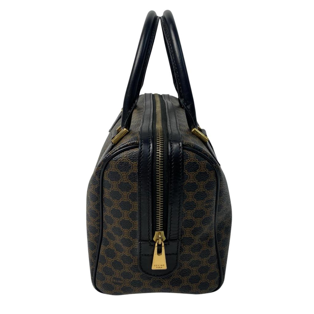 Gebrauchte CELINE Boston Tasche schwarz/braunes Leder Damen