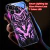 Sound-Activated LED Mech Armor Phone Case – Luminous Glass Cover for IPhone Samsung