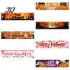 Classroom Party Supplies Large Happy Halloween Banner for Outside, 70 x 15 Inch Yard Sign Front Porch Decor Flag, Spooky Welcome Garden Fence