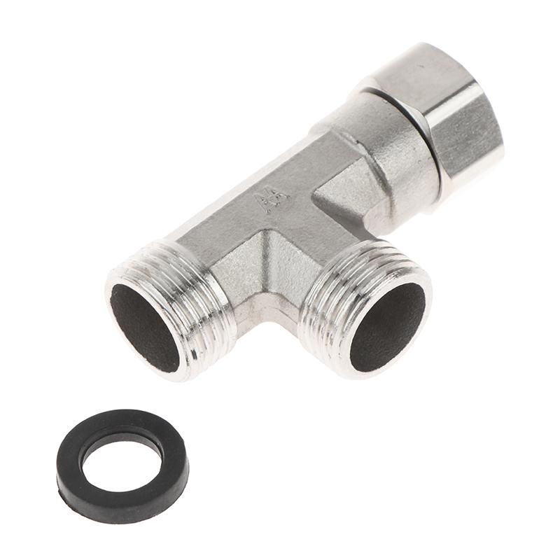 G1/2" T-Valve Toilet Dispenser Diverter Valve Three-Way Water Pipe Splitter Diverter Valve Bath Bidet Sprayer Shower Fitting