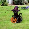 Rustic Pumpkin Metal Ground Stake Weatherproof Halloween Yard Art For Garden Decorations