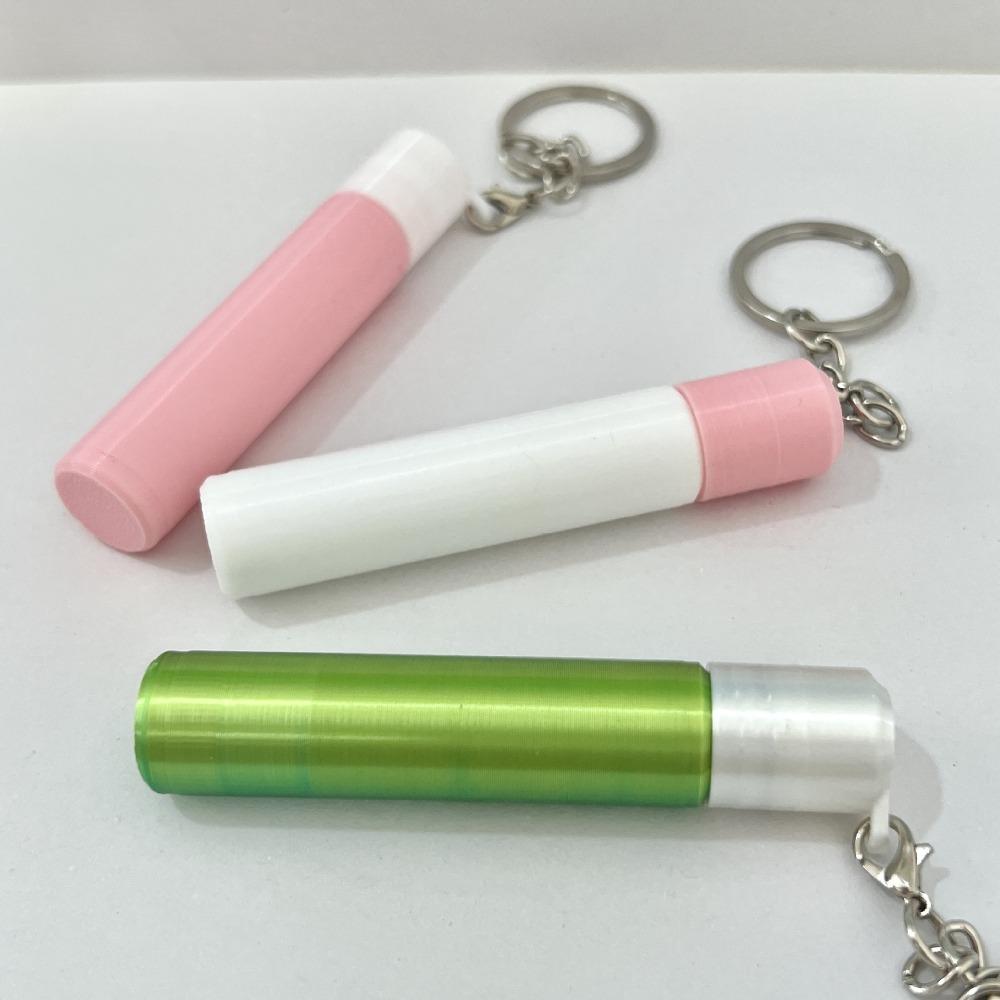 2pcs/Set 3inch Cotton Swab Storage Keychain PLA with Hanging Chain Storage Box Pendant Multi-color Portable Bag Accessories