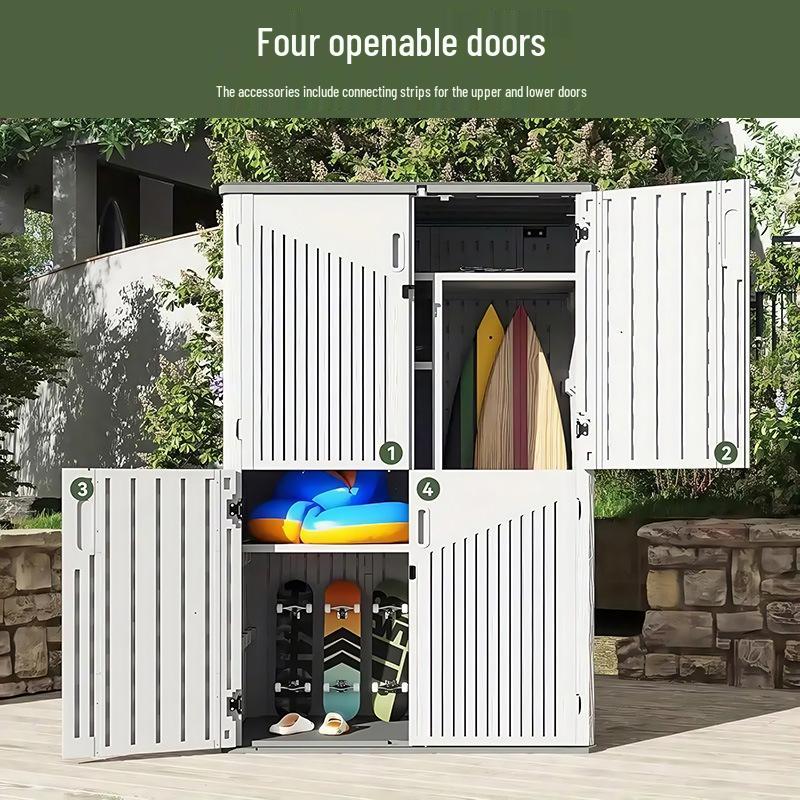 Outdoor HDPE Garden Storage Cabinet for Tools and Sundries