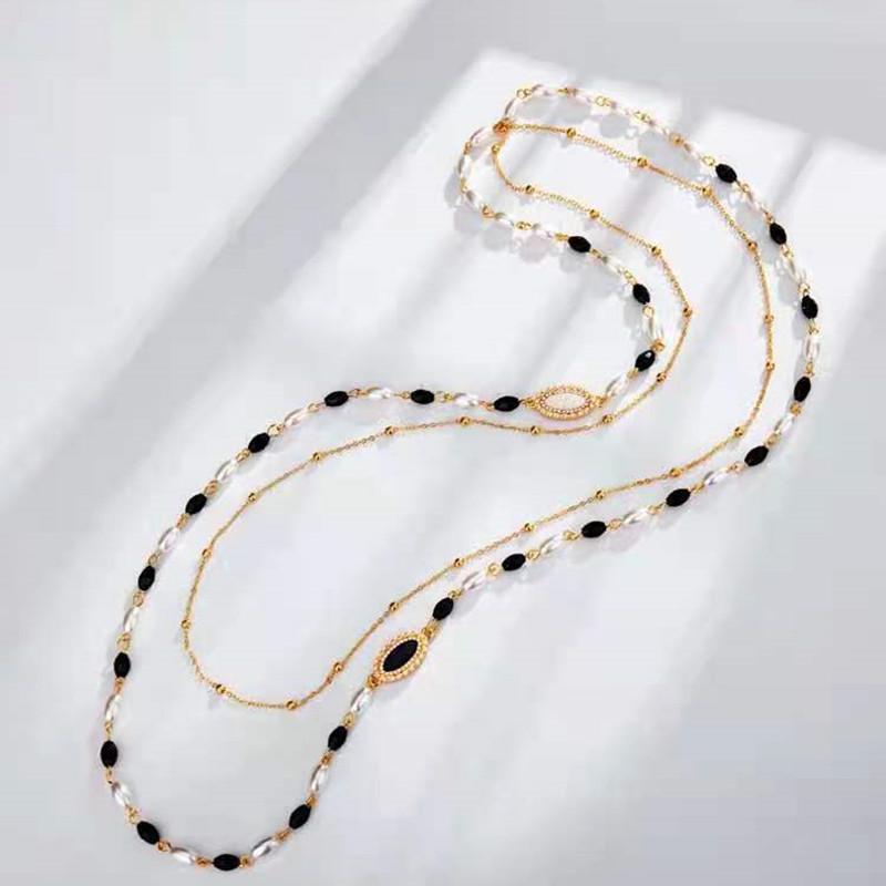 JMXD Long Double Layer Necklace Women's Minimalist Luxury Sweater Chain Y2K Elegant Choker Cottagecore Dainty Fashion Jewelry Gift