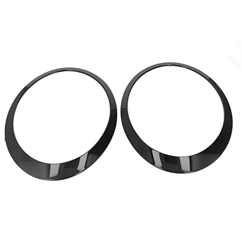Pair of Headlights and Headlight Lamp Cover Trims for the R55 Clubman | Qiilu Car Headlight Trim Rings | Pair of Headlight Trim Rings, Glossy Black, L