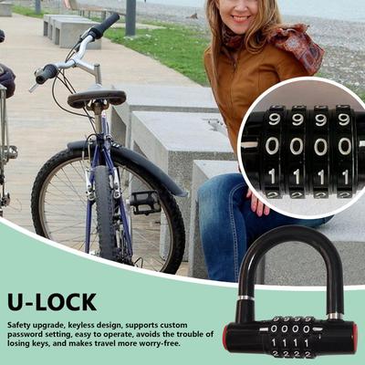 Password Lock Number Combination Lock Waterproof Padlock Anti-Theft Bike Wheel Locker For Scooters Motorcycle Garage Travel