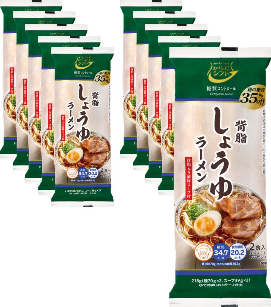 Itsuki Foods Body Shift Carbohydrate Control Soy Sauce Ramen, 218g X 10 Bags
