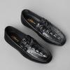 Mode 2024Herren Formelle Business Slipper Klassische Luxus Echtleder Krokodilmuster Laufschuhe Männliche Freizeit Hochzeitsparty Slipper