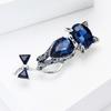 Glass Cat Brooch for Women Rhinestone Animal Kitten Lapel Pins Party Accessories