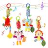 Baby Hanging Rattle Toys Cute Teether Toy Soft Stuffed Hand Grip Baby Toys Shaker Crinkle Squeaky Sensory Toys For Born Gift