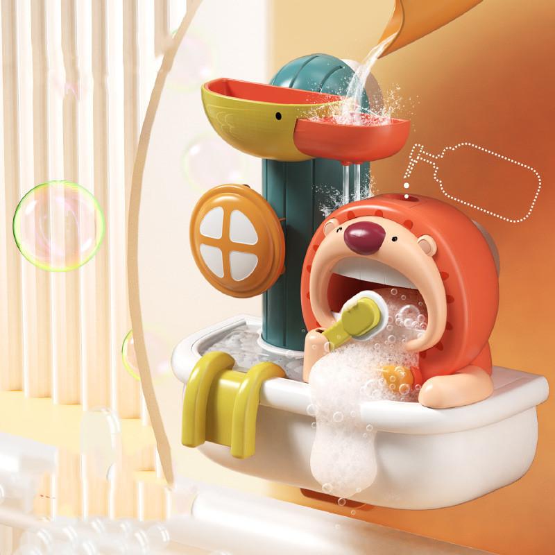 Lion Bubble Spinner Suction Cup Baby Bath Toy Water Spray Kids Shower Play