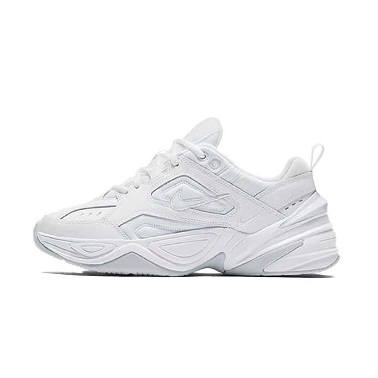 Nike M2K Tekno Textile, Artificial Leather Low Top Chunky Sneakers Women's Pink White AO3108-100(TeamS-S-BOX)
