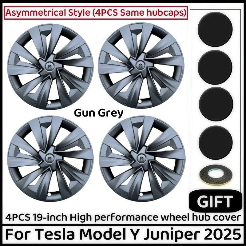 4PCS Wheel Cover for Tesla Model Y Juniper 19 Inch 2025 Car Replacement Wheel Cover Automobile Hub Cap Full Rim Car Accessories Tesla Model Y&2025&19-Inch Juniper