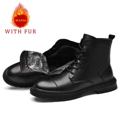 Winter Men Retro Motorcycle Boots Lace Up Ankle Boots Casual High-top Shoes for Male Wear-resistant Short Botas Zapatos Boots