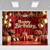 1 piece, modern-style birthday party background banner, luxurious red and gold polyester decoration, photo background
