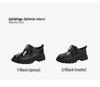 Women's Black Matte Lace-Up Shoes with Thick Soles, Height-Enhancing, British Style, New for Spring and Autumn 2024.