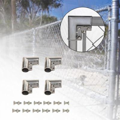 Lot de 4 supports d'angle de portail pour clôture de jardin extérieur, pièces de maillons de chaîne en aluminium 1