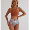 European & American High Waist Bikini - Solid Color, Tummy Covering, Sexy Swimwear
