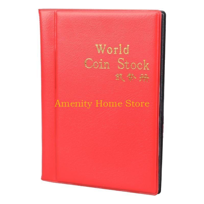 F26C Coin Album, 10 Pages Storage Sheets with 120 Coins Pockets Penny Collection Book Mini Money Collecting Holder for Coin