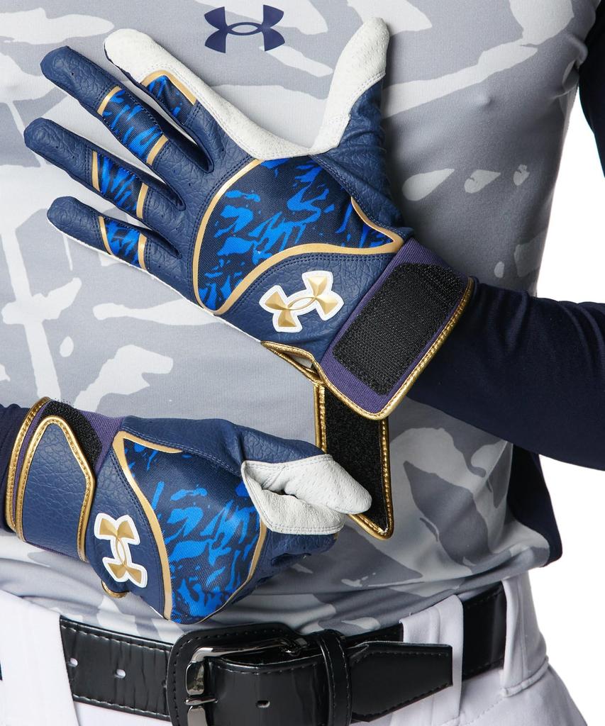 [Under Armor] UA UNDENIABLE BATTING GLOVES 6012834(410) Midnight Navy Metallic