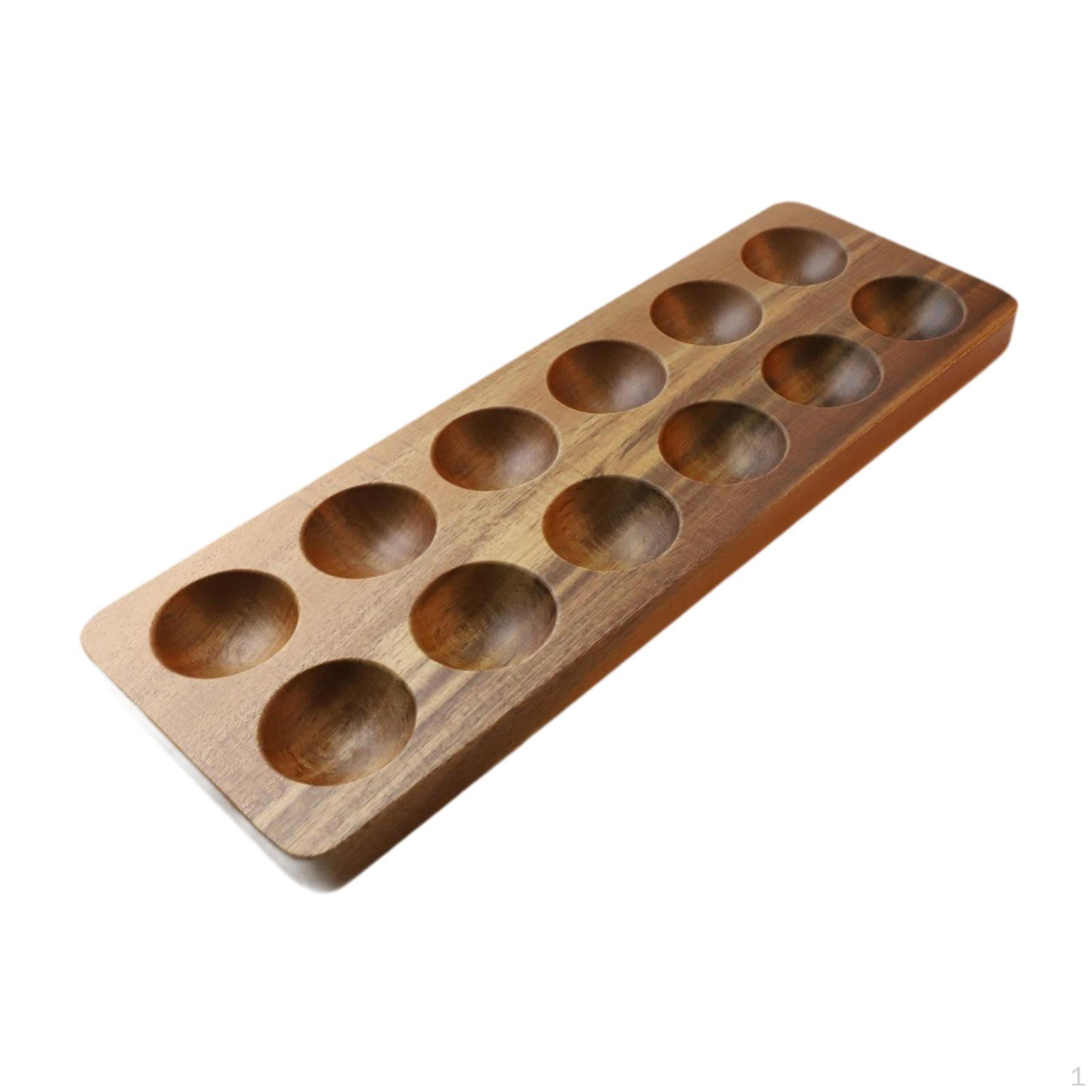

Wooden Egg Holder Tray 12 Grids Display Portable Dispenser Storage Rack for Stands Restaurant