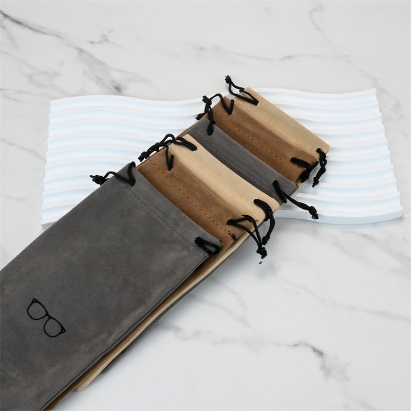 Fashion Portable Glasses Case Eyewear Accessories Soft Eyeglasses Bag Sunglasses Bags Solid Color Drawstring Pouch Bags