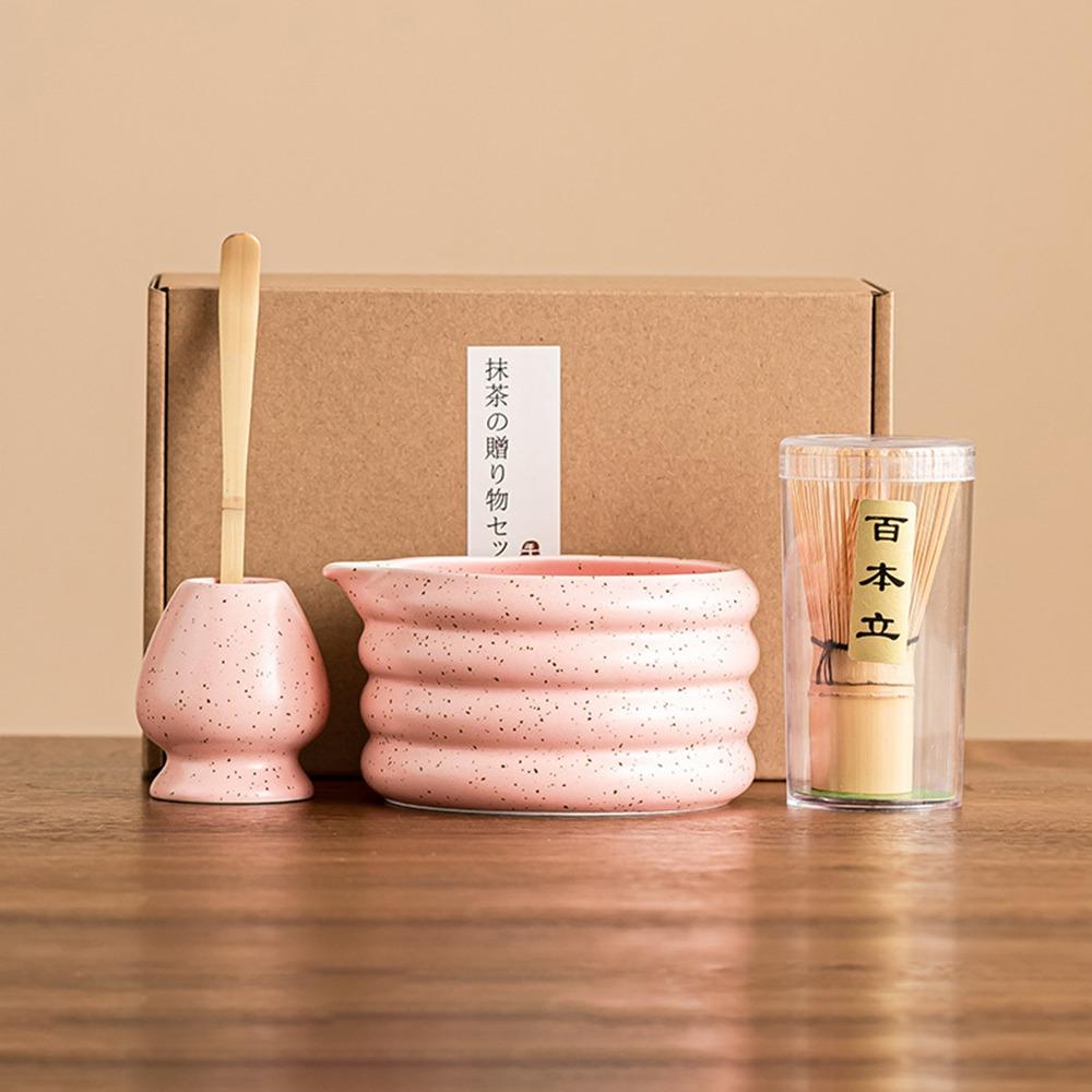 4PCS Food Grade Japanese Matcha Tea Set Doughnut Donut Matcha Stirring Brush  Stirring