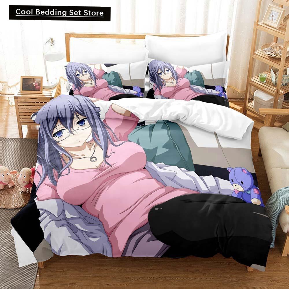 3D Anime Kawaii Girls Date A Live IV Bedding Set Single Twin Full Queen King Size Bed Set Adult Kid Bedroom Duvetcover Sets