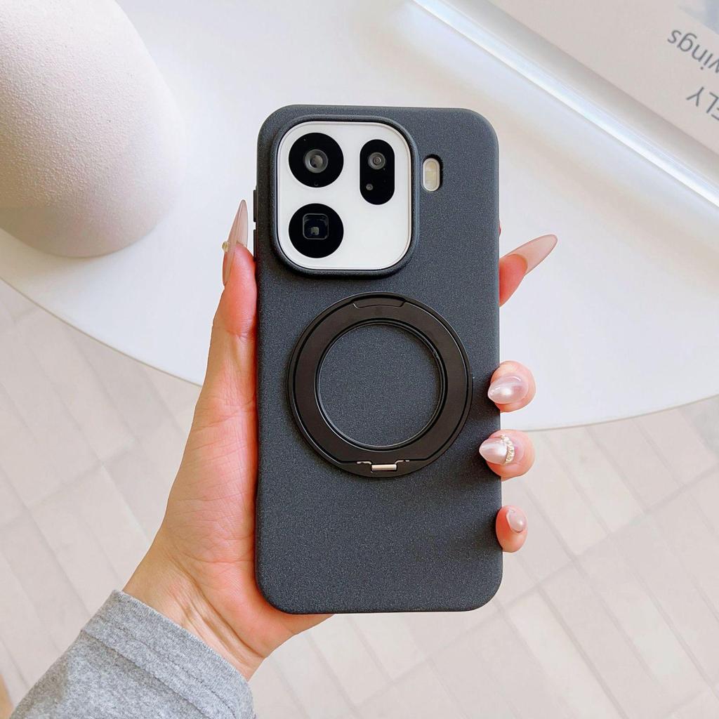 OPPO Find X9U Sandstone Magnetic Alloy Bracket Protective Phone Case