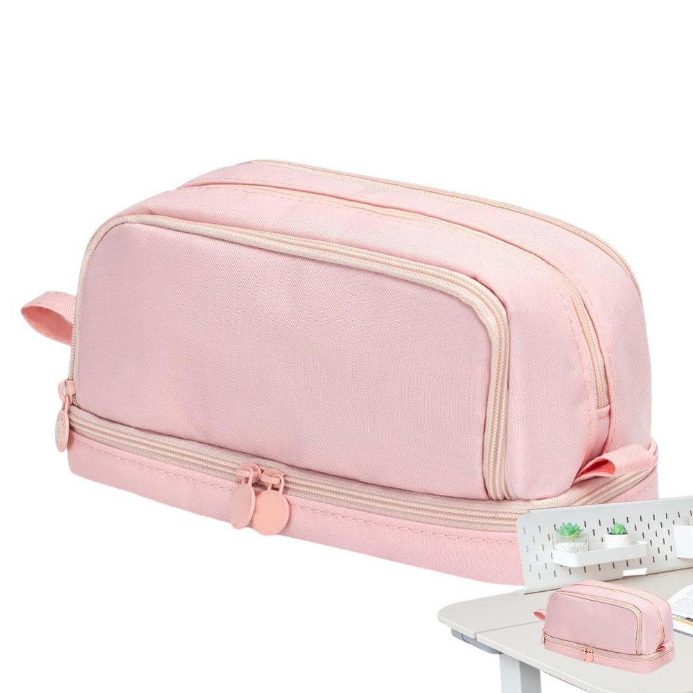 Portable Pencil Case Portable Big Capacity Pencil Pen Case With Compartments Aesthetic Pen Pouch Stationery Storage Bag For