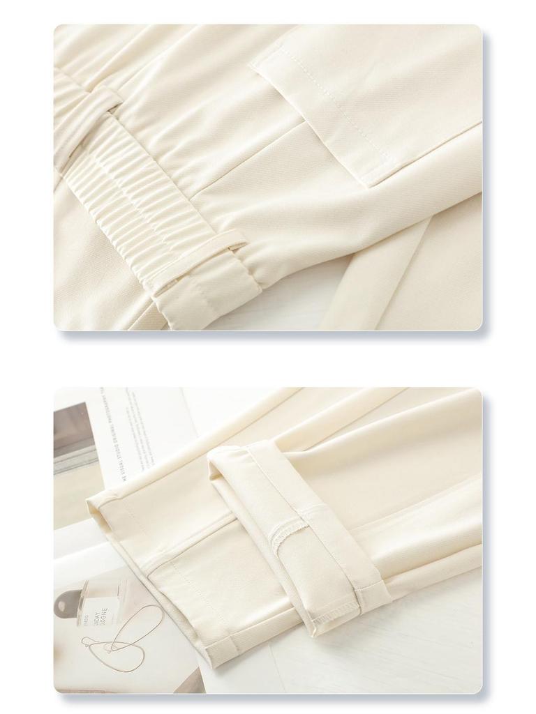 Women's Beige Harem Pants 2025 - New Spring Straight-Leg Slimming Casual Style